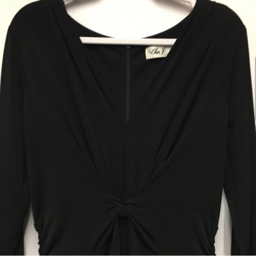 Eliza J Twist Front Wide Leg Stretch Jumpsuit 14 Black Formal Evening Party - Picture 4 of 14